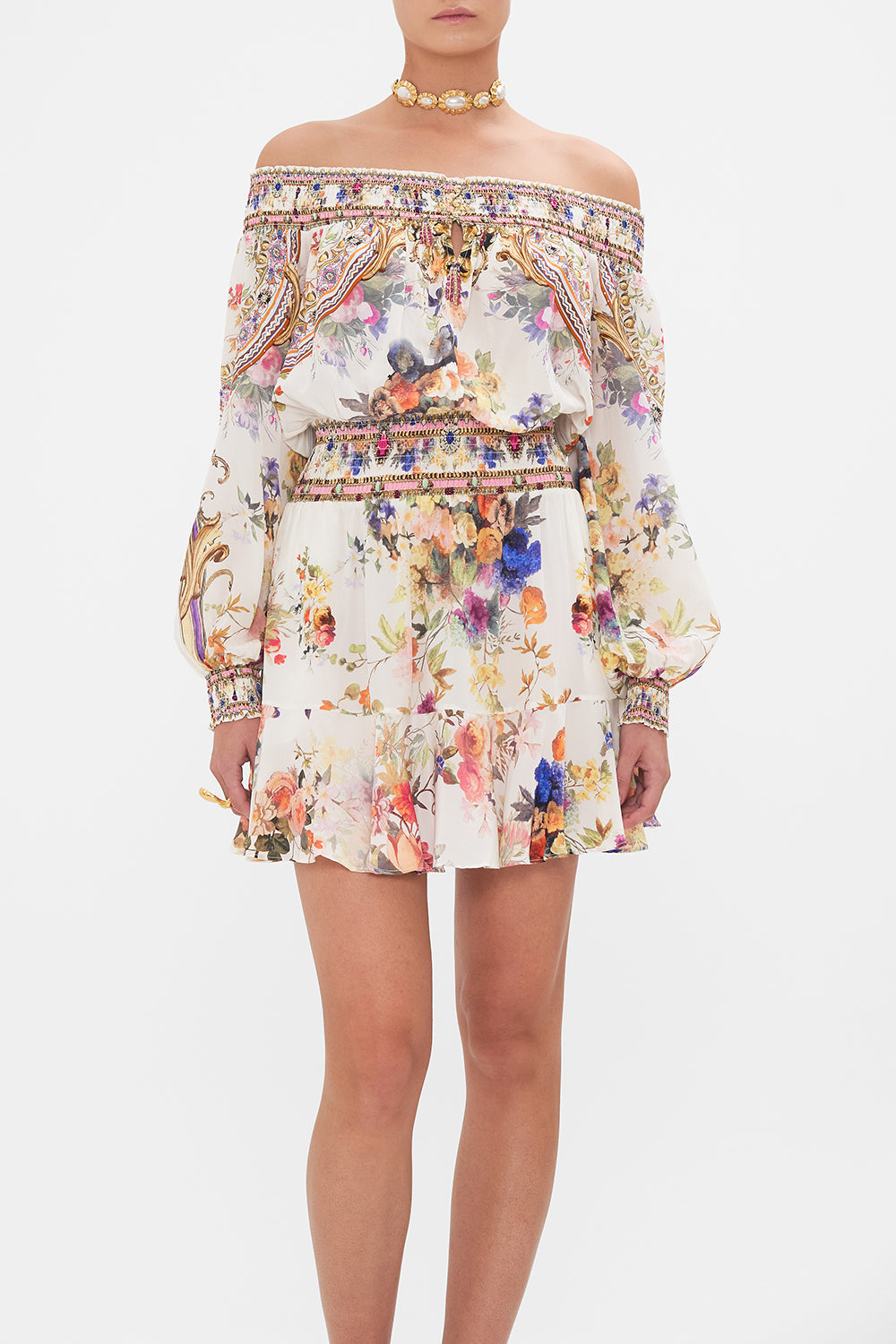 OFF SHOULDER SHORT DRESS FRIENDS WITH FRESCOS