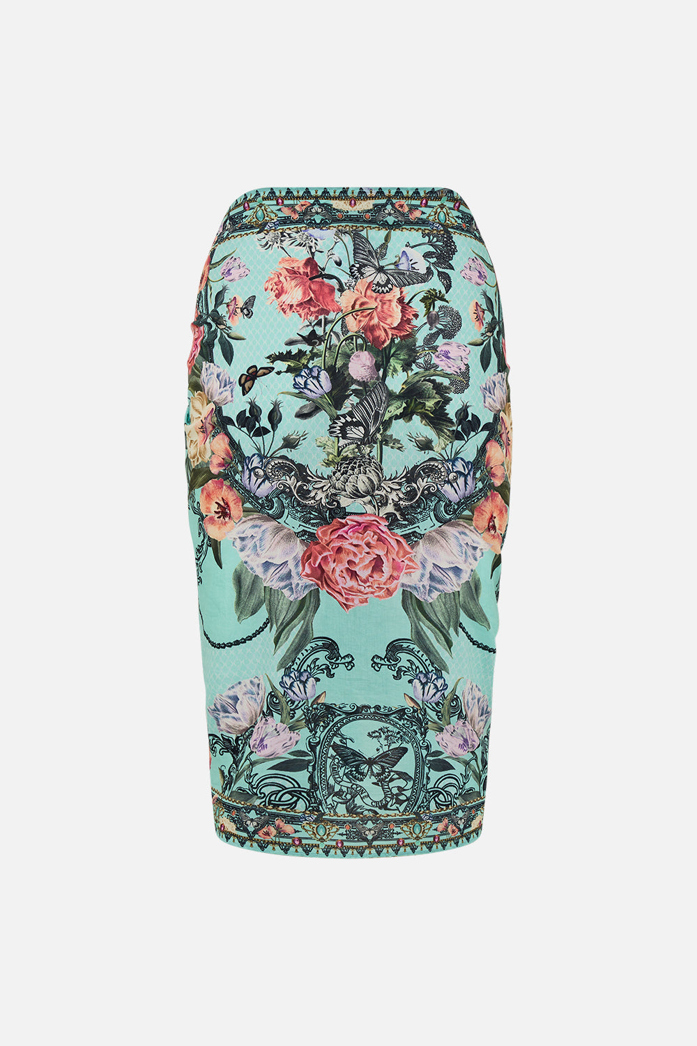 CAMILLA floral short tassel sarong in Petal Promise Land