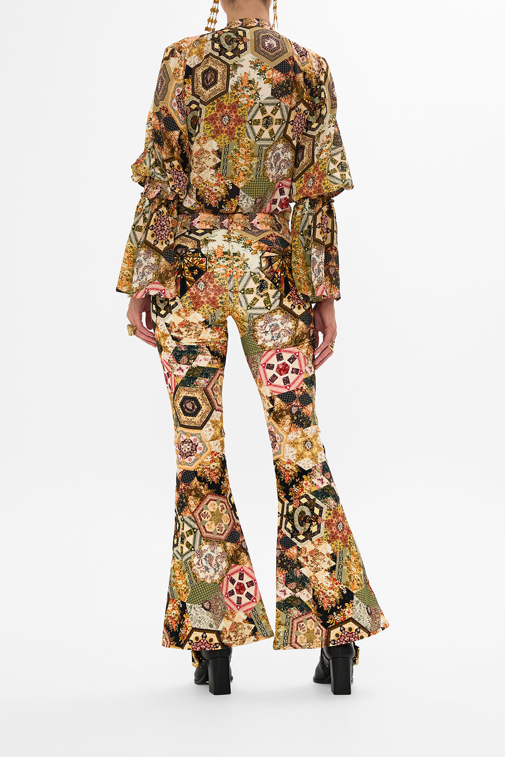 CAMILLA Floral Eyelet Front Pant in Stitched in Time