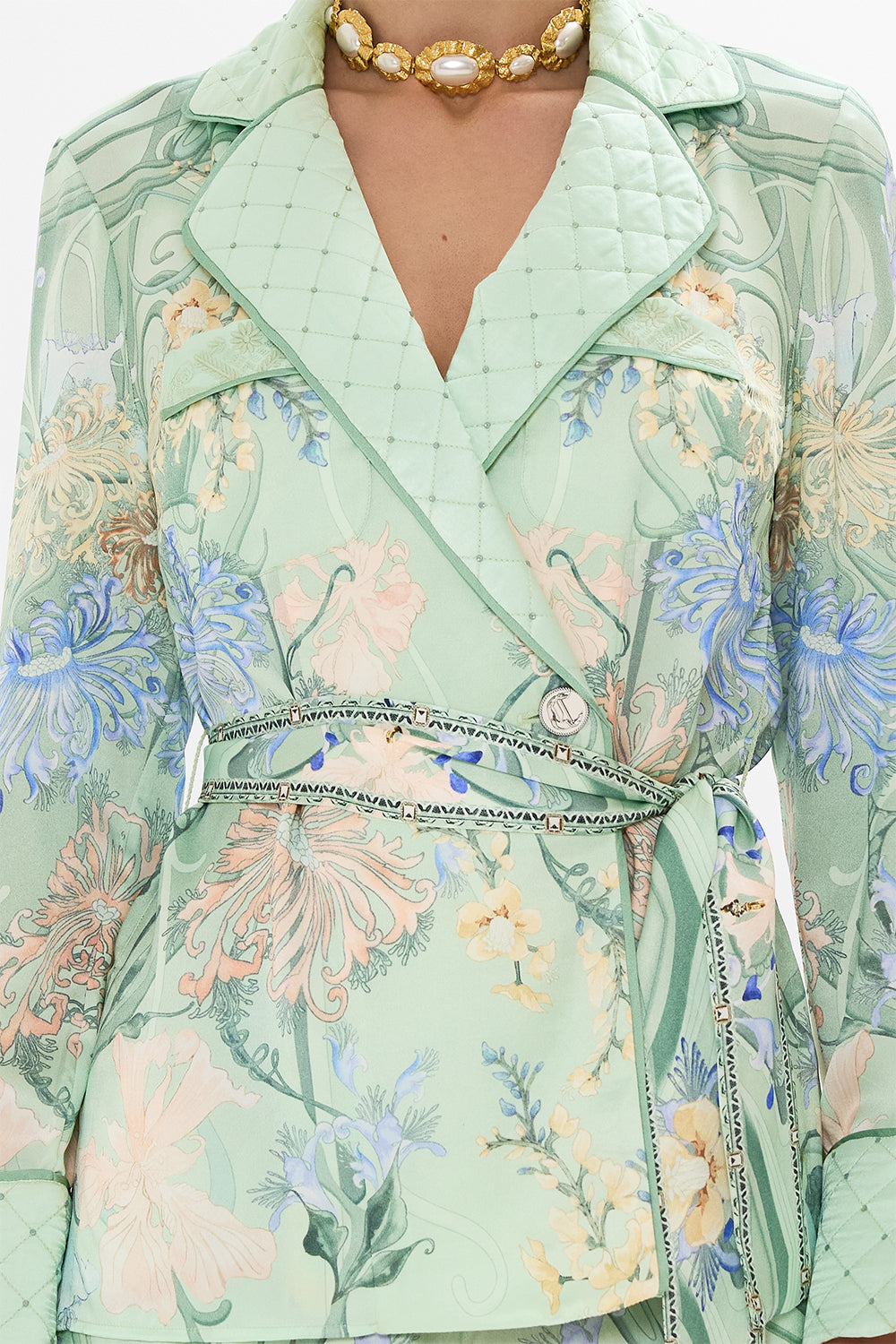 CAMILLA Floral Pajama Suit Jacket in Dreaming in Dutch