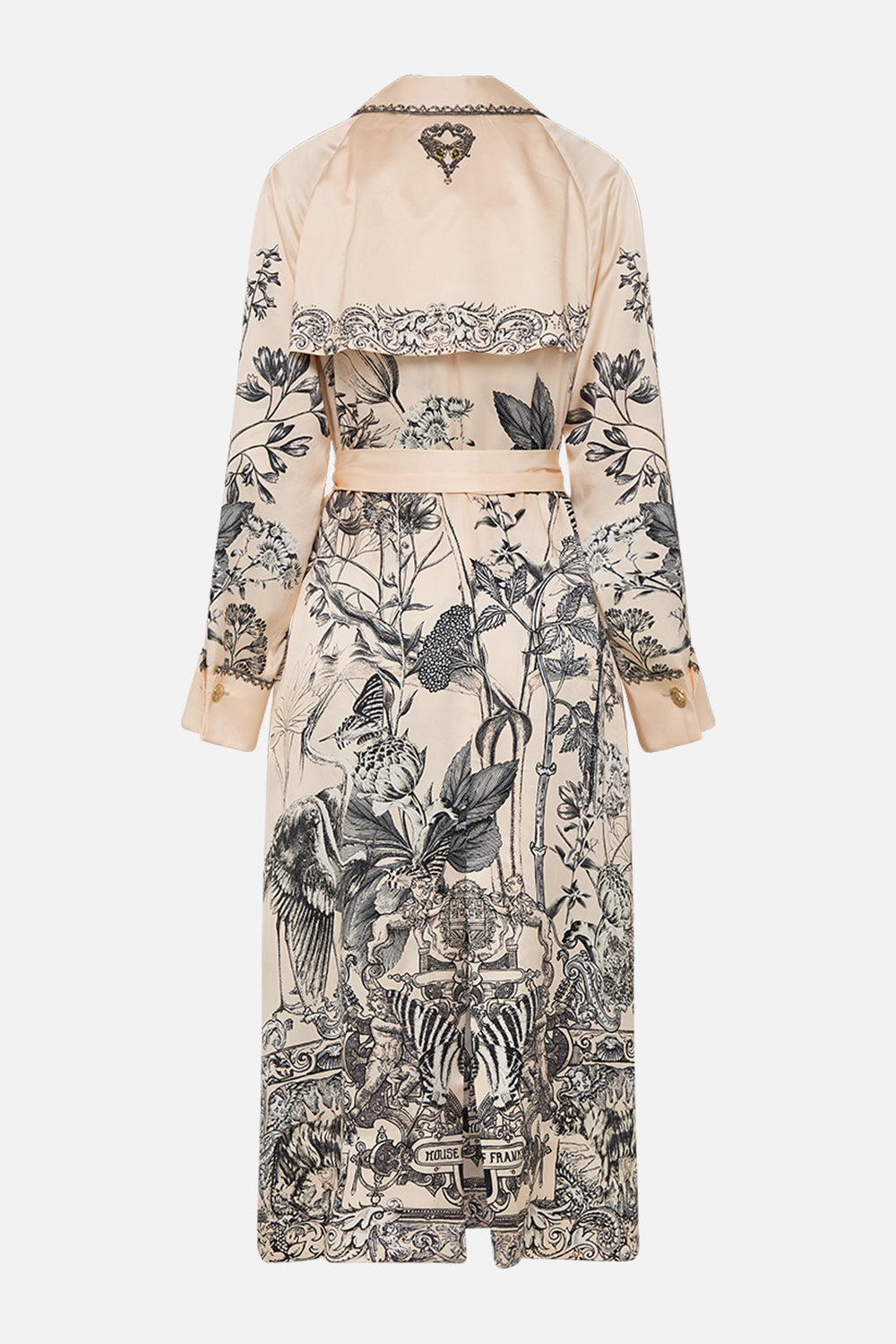 CAMILLA Multi Soft Trench with French Cuff in Etched into Eternity print