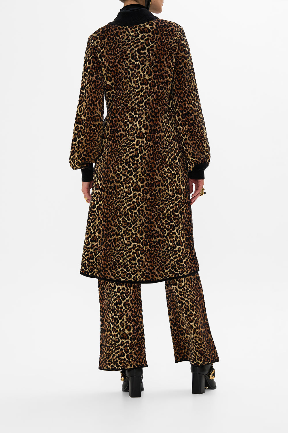 CAMILLA leopard A-line coat in Amsterglam print.