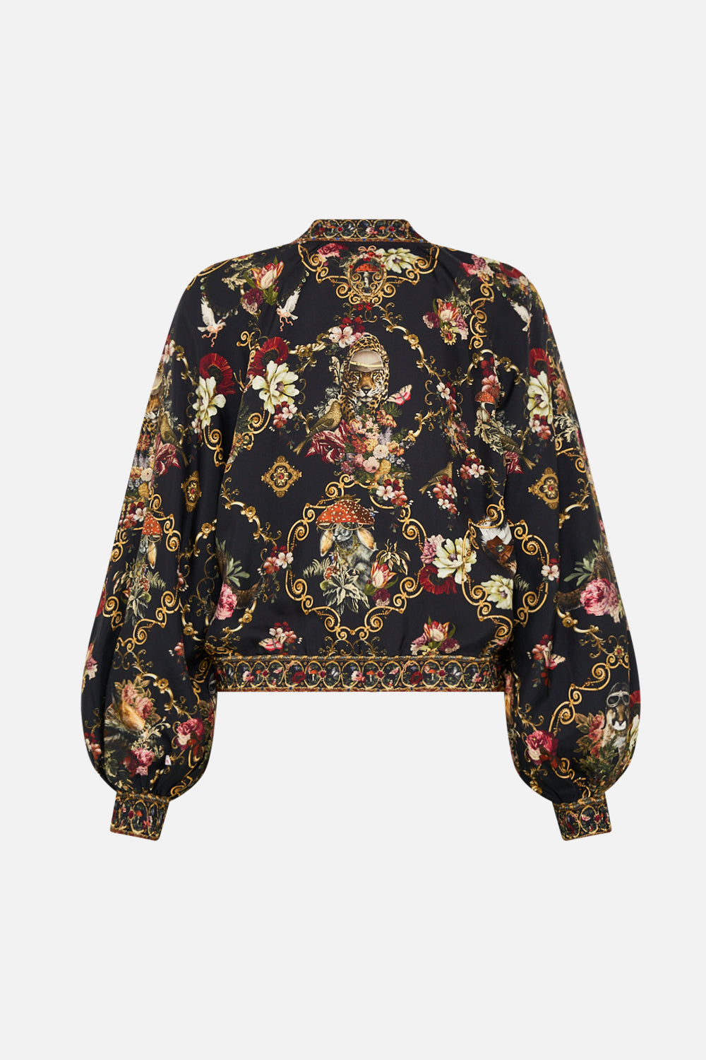 CAMILLA Black Blouson Sleeve Bomber in Told in the Tapestry
