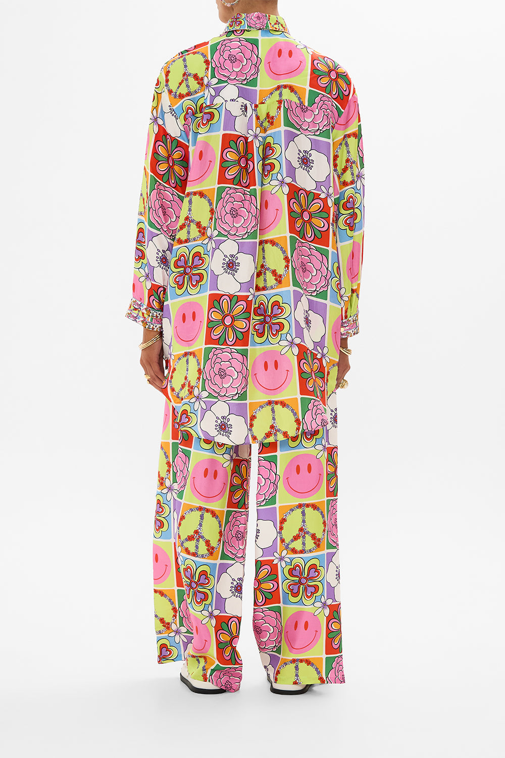 CAMILLA floral Shirt Tunic with Pockets in Cosmic Prairie