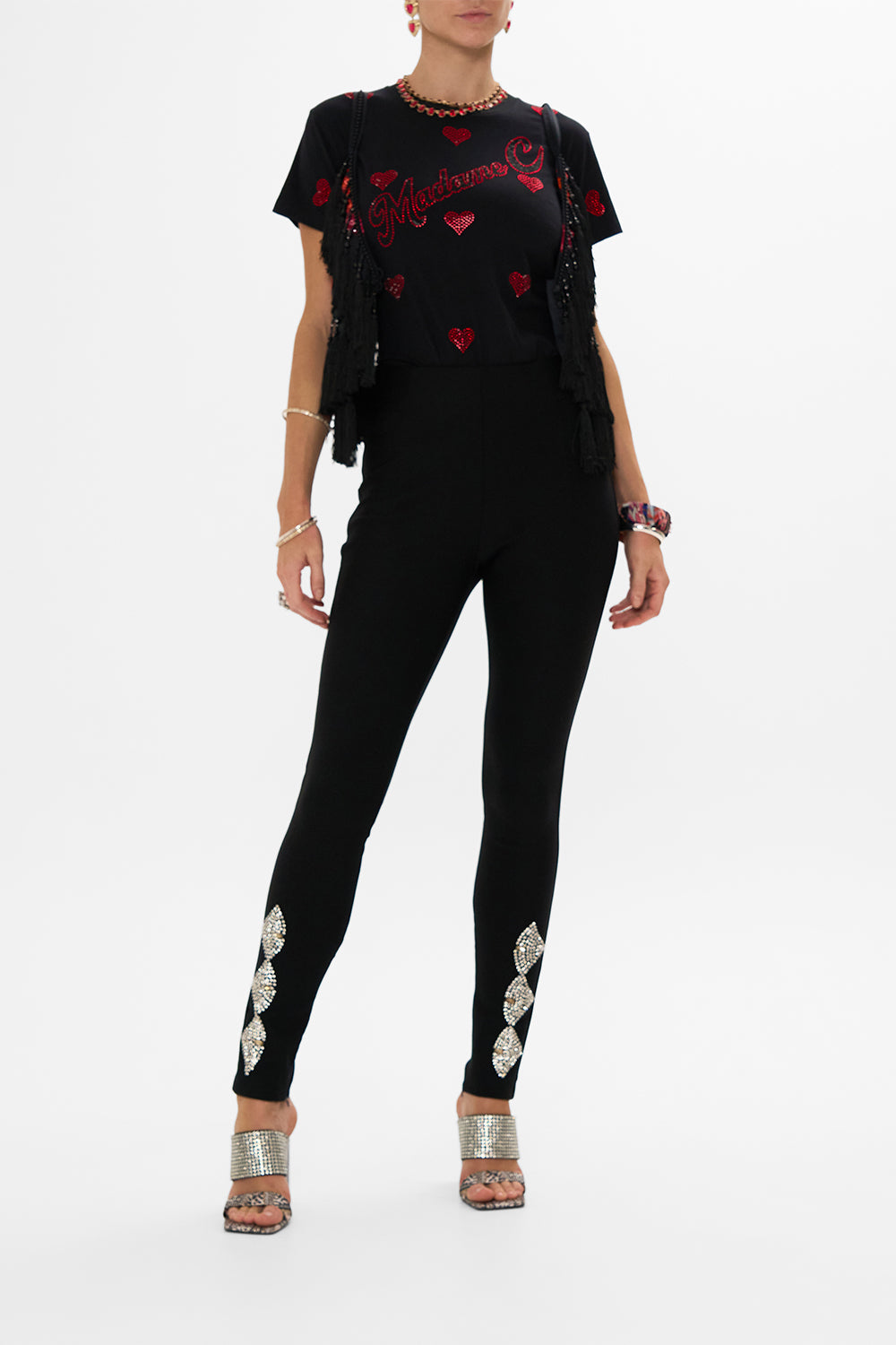 CAMILLA black tee in Electric Loveland print