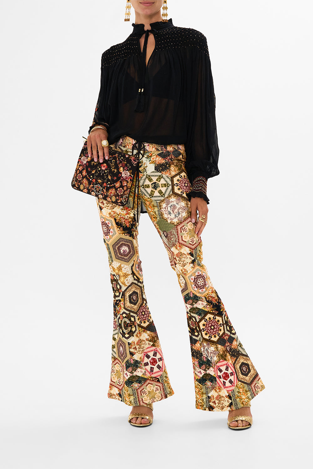 CAMILLA Floral Small Canvas Clutch in Stitched in Time