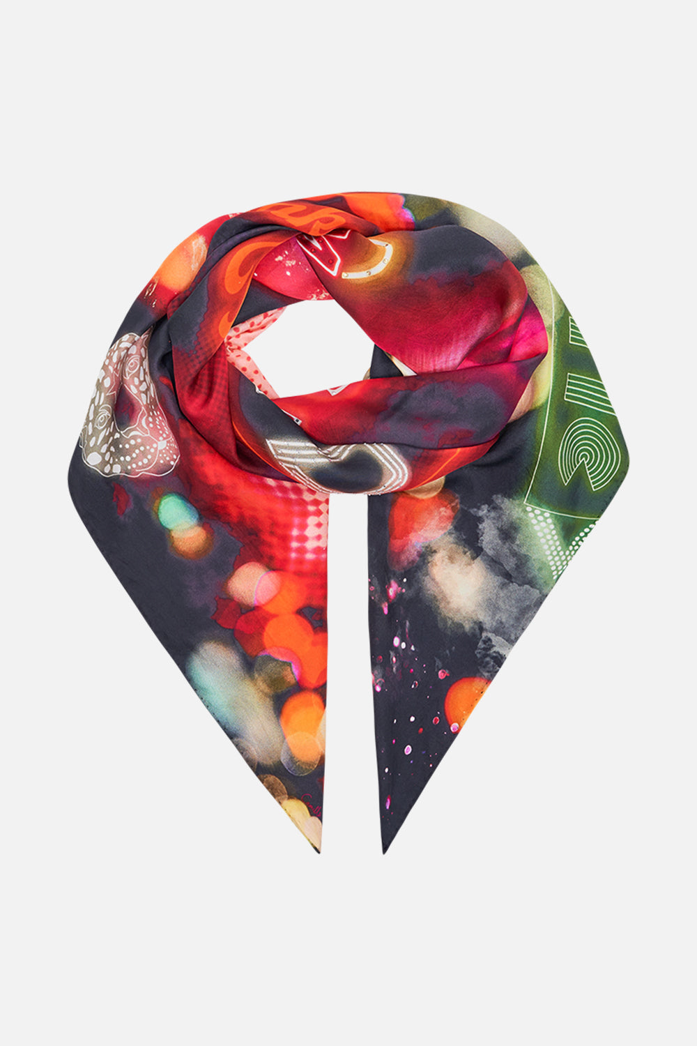 CAMILLA floral large square scarf in Electric Loveland