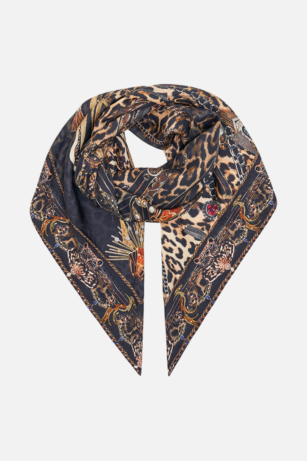 CAMILLA leopard large square scarf in Amsterglam