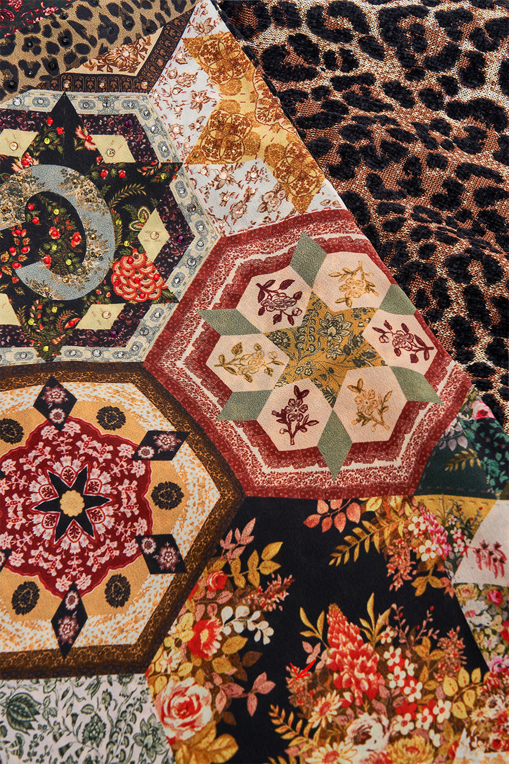 CAMILLA floral double sided scarf in Stitched in Time