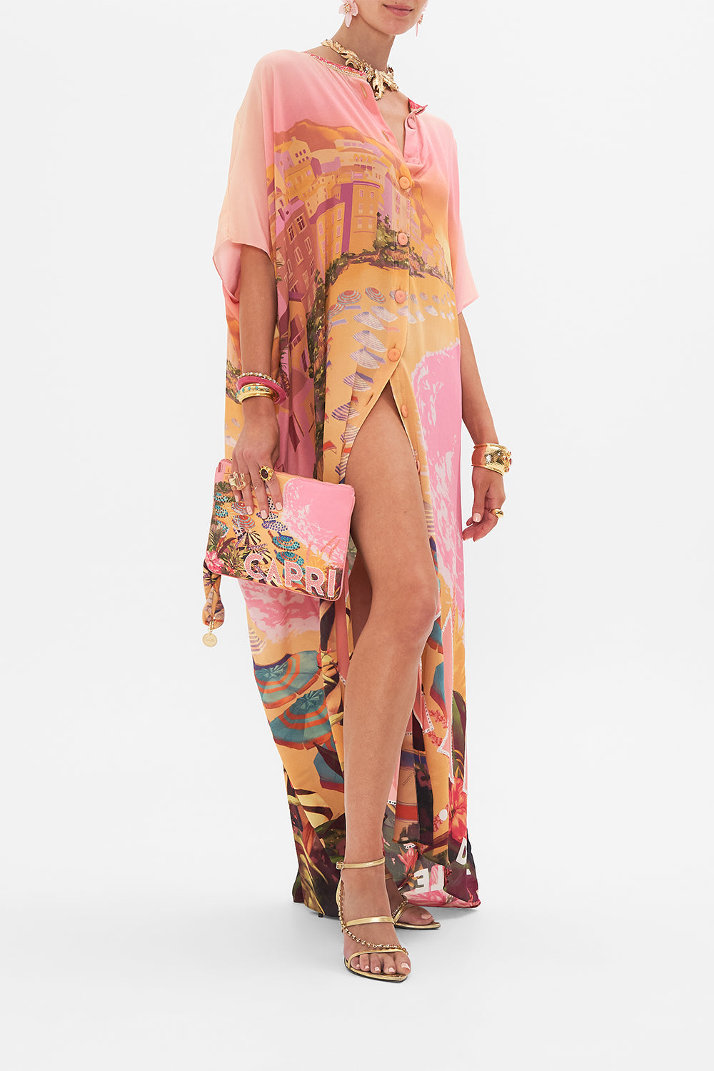 BUTTON THROUGH BATWING KAFTAN CAPRI ME