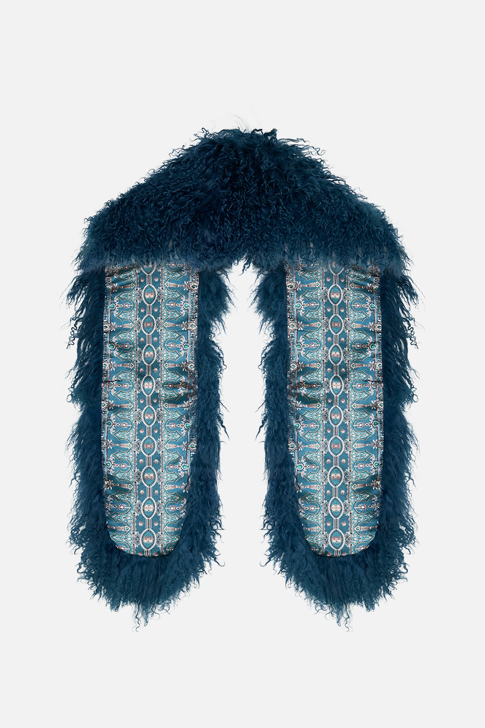 Product view of CAMILLA luxury mongolian stole in A Venice Veil