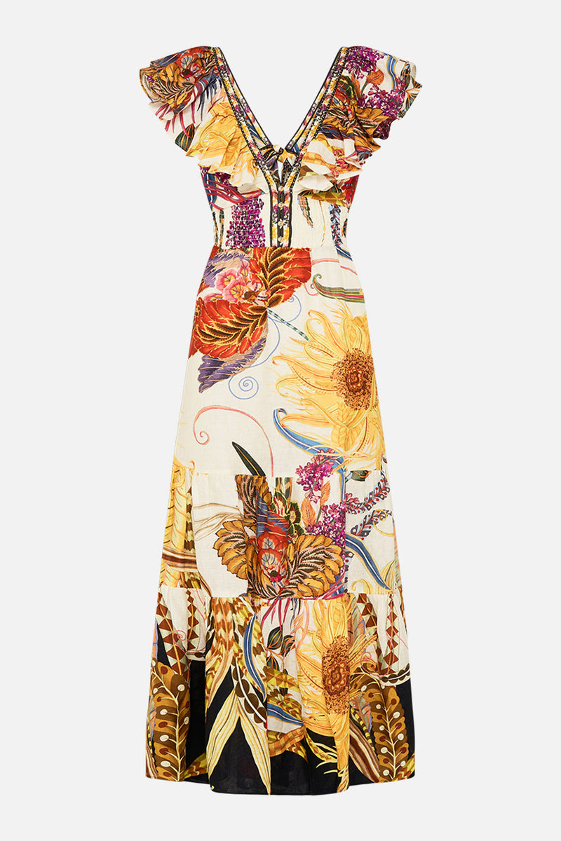 TIERED DRESS WITH NECK FRILL LADY LIMONADA