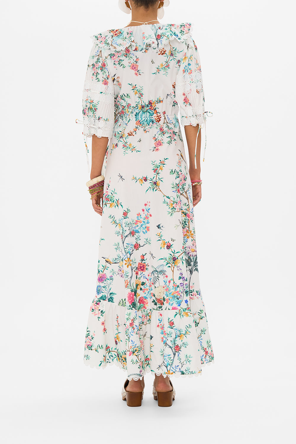 CAMILLA maxi wrap dress in Plumes And Parterres print