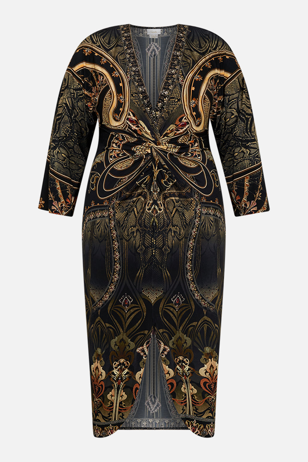 CAMILLA maxi dress in Nouveau Noir print