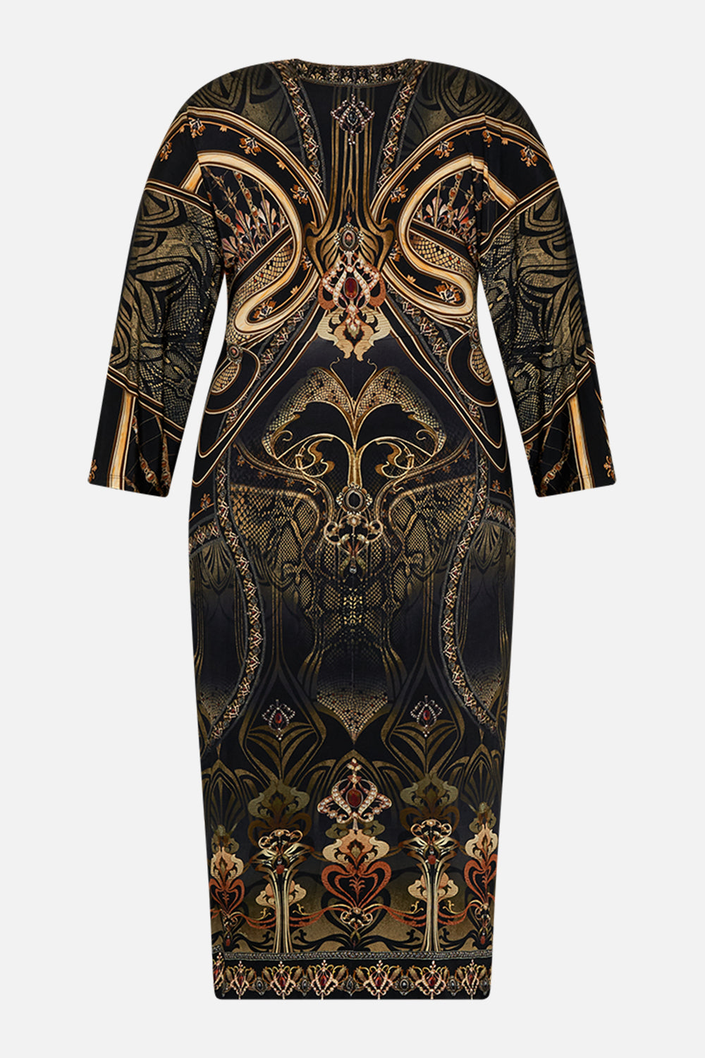 CAMILLA maxi dress in Nouveau Noir print