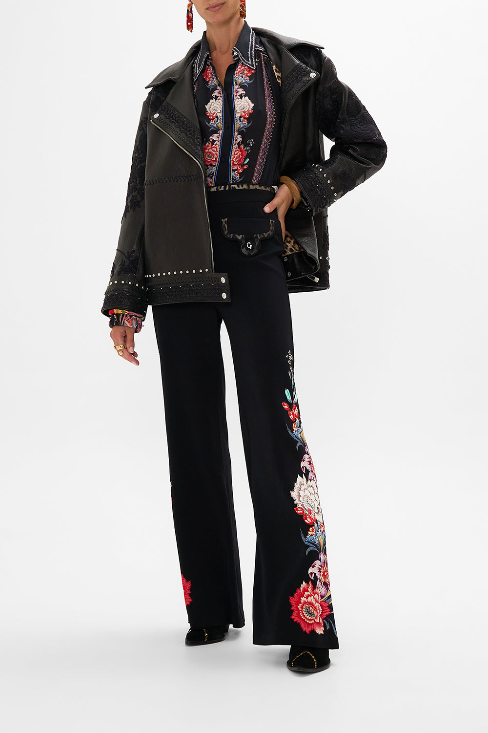 CAMILLA flared pant in Volendam Dolls print