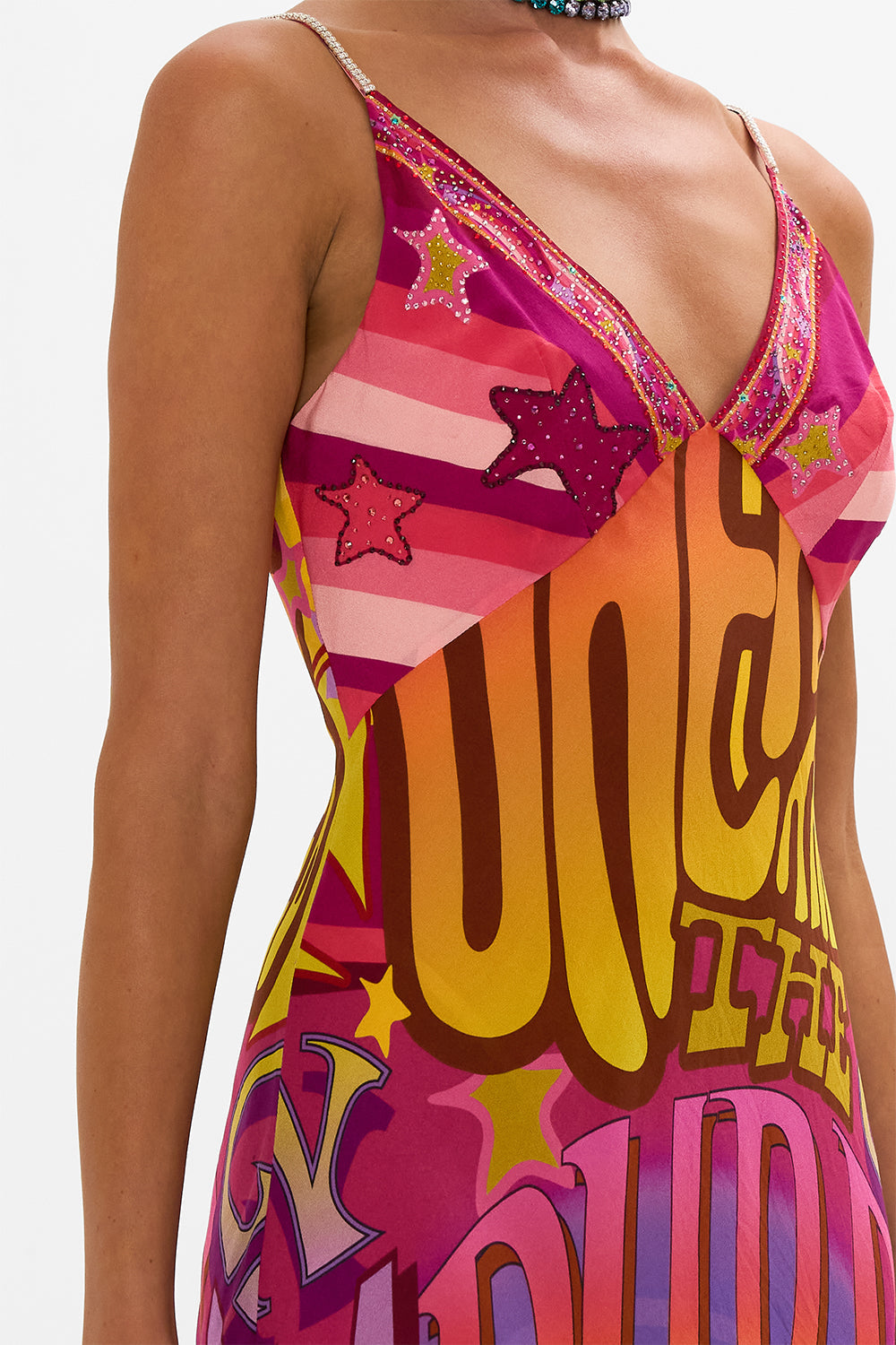 CAMILLA silk maxi dress in Pure Prism print