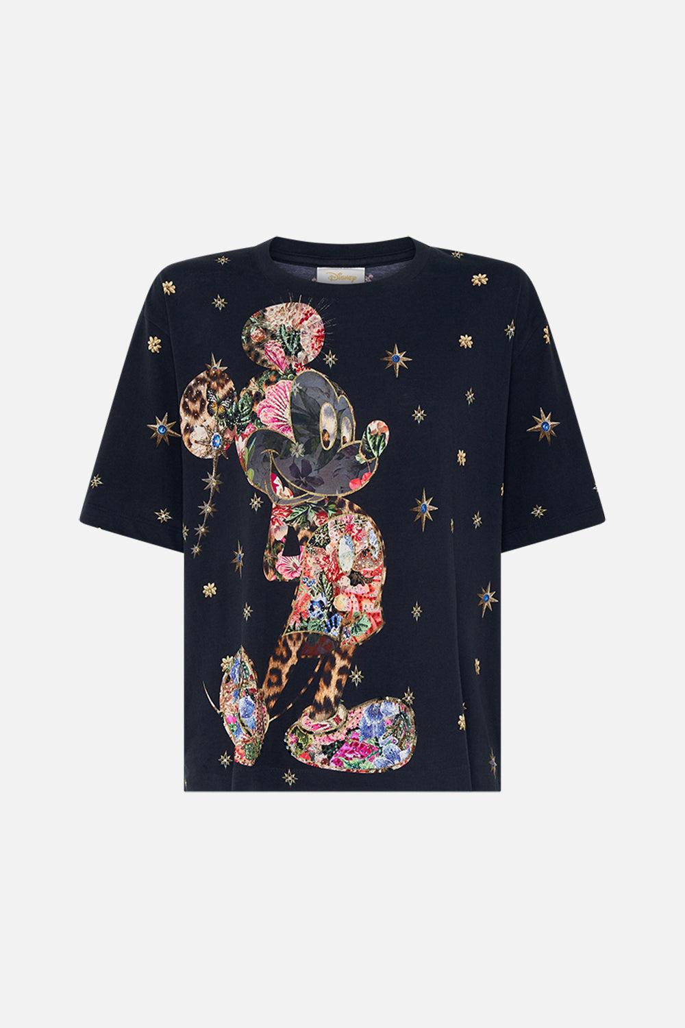 Disney x CAMILLA womens black t shirt in Midnight At Minnies