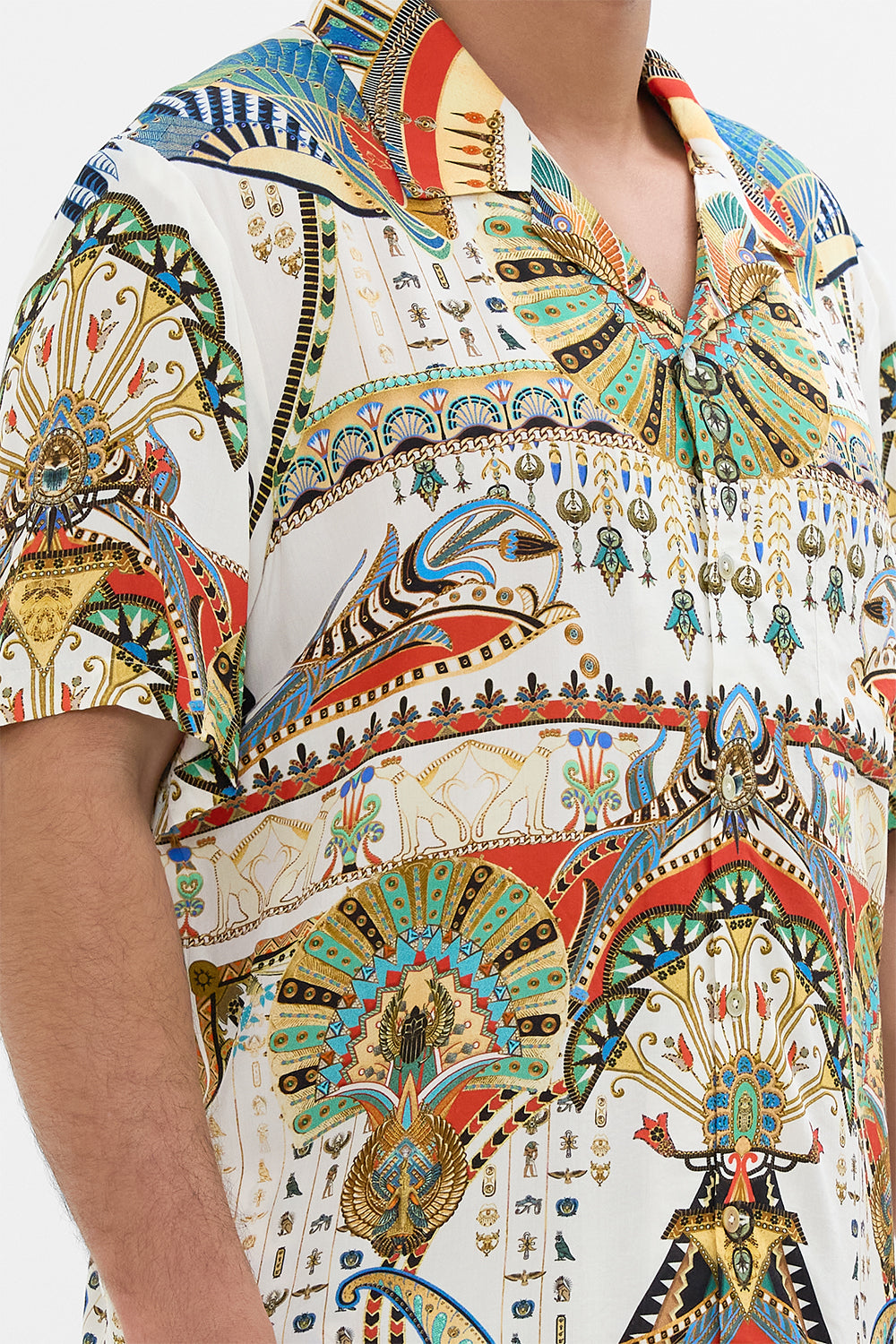 Hotel Franks By CAMILLA Short Sleeve Camp Collared Shirt in The Valley Of The Queens print.