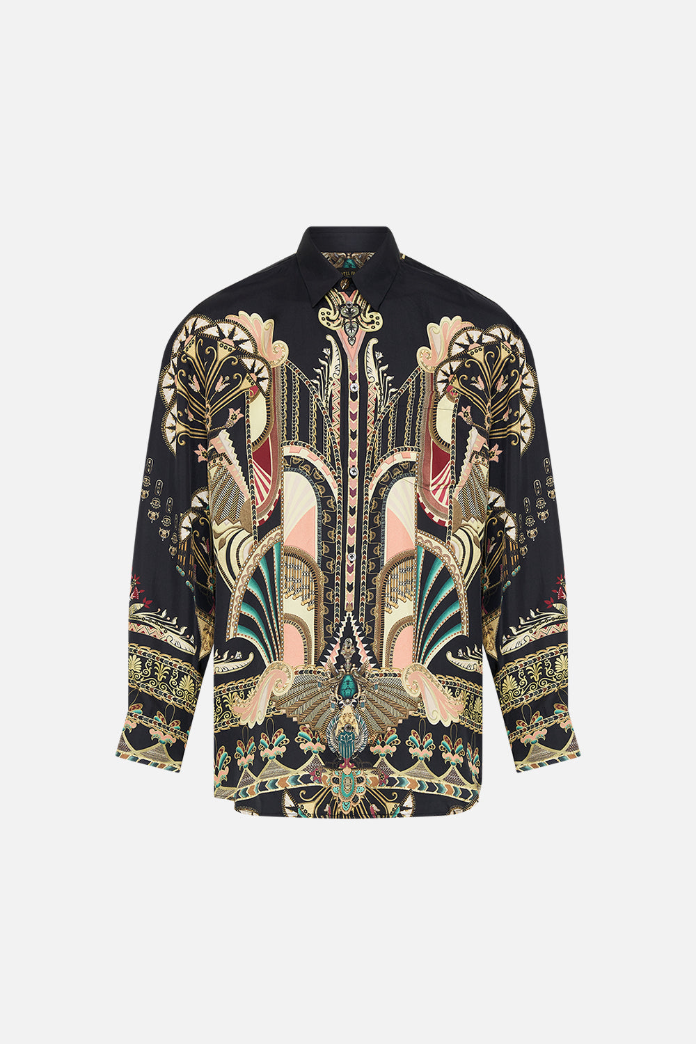 Hotel Franks By CAMILLA Black/Gold Oversized Shirt in They Called Her Nefertari print