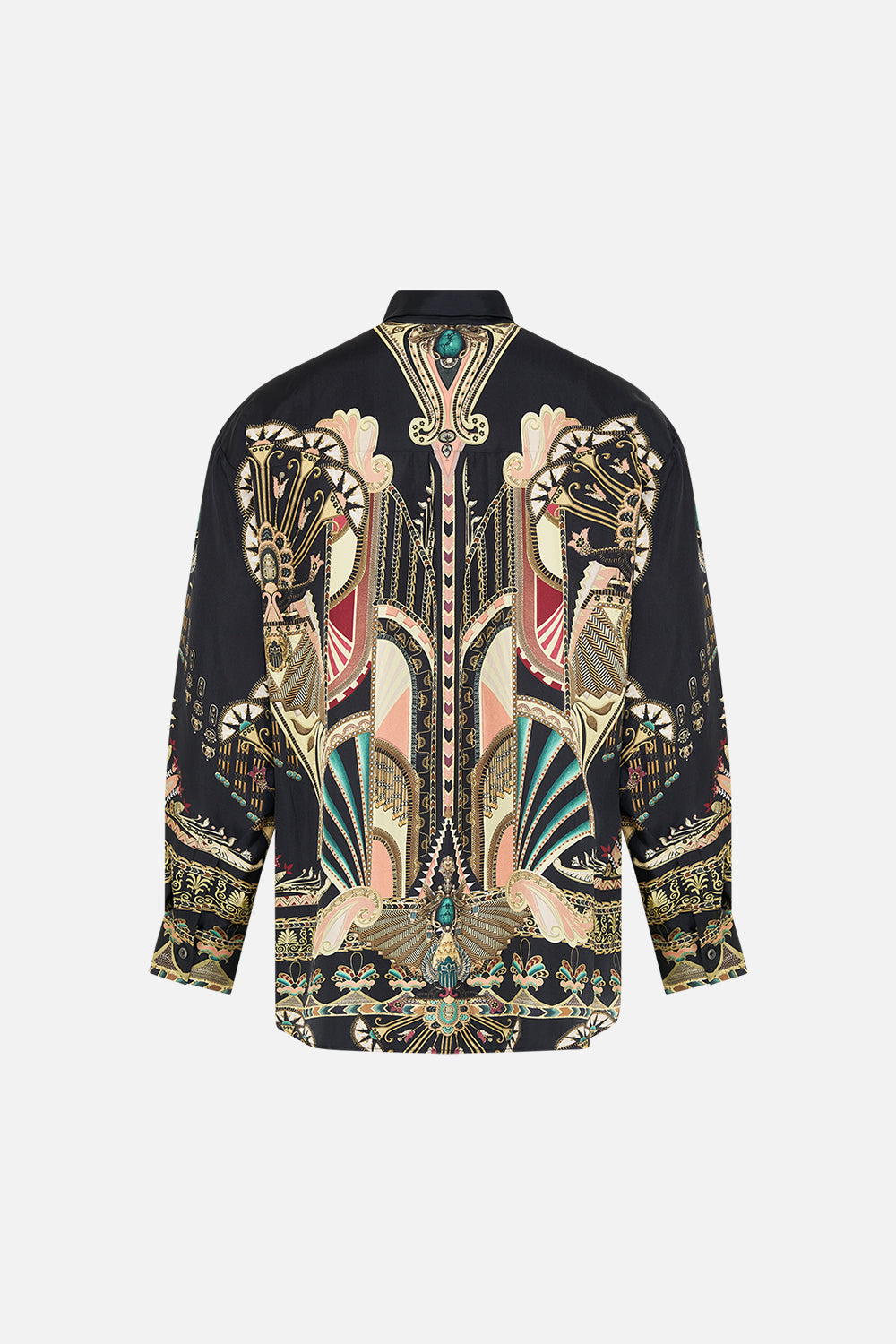 Hotel Franks By CAMILLA Black/Gold Oversized Shirt in They Called Her Nefertari print
