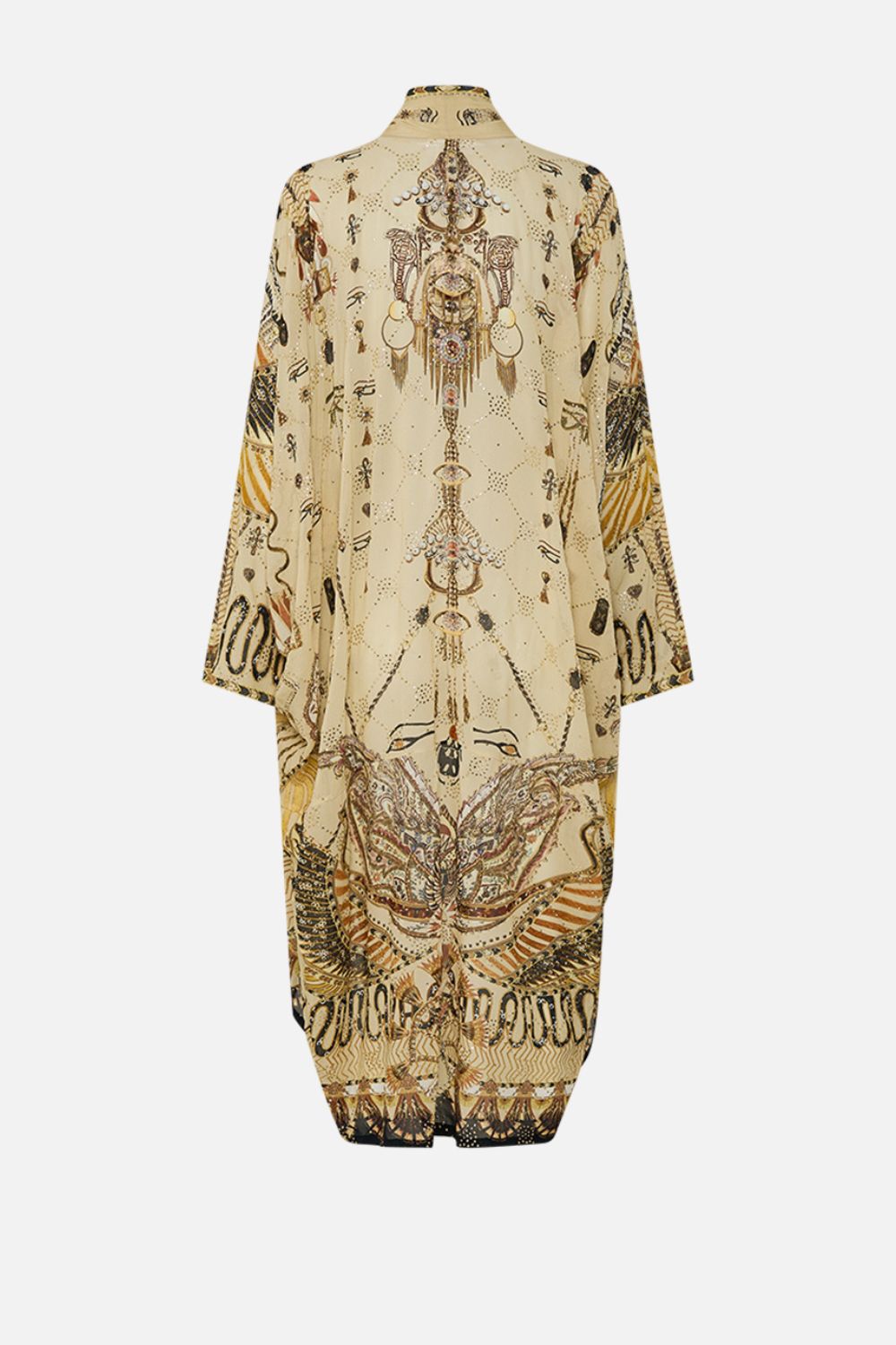 CAMILLA Gold Relaxed Cocoon Layer in Gateway to the Afterlife Print