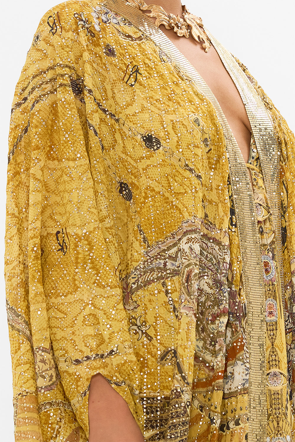 CAMILLA Gold Layer with Embellished Centre Back Panel in Valley of the Kings Print