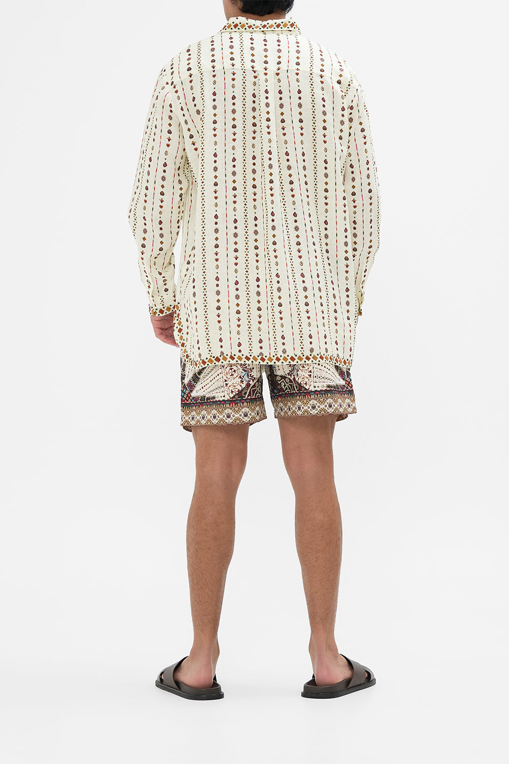 CAMILLA Half Placket Tunic Shirt in Nomad Nature Print.