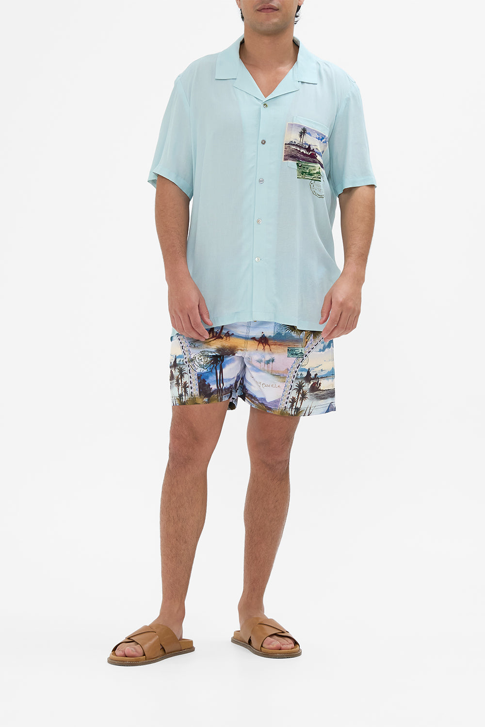 Hotel Franks By CAMILLA short sleeve camp collared shirt in Call Me in Cairo print.