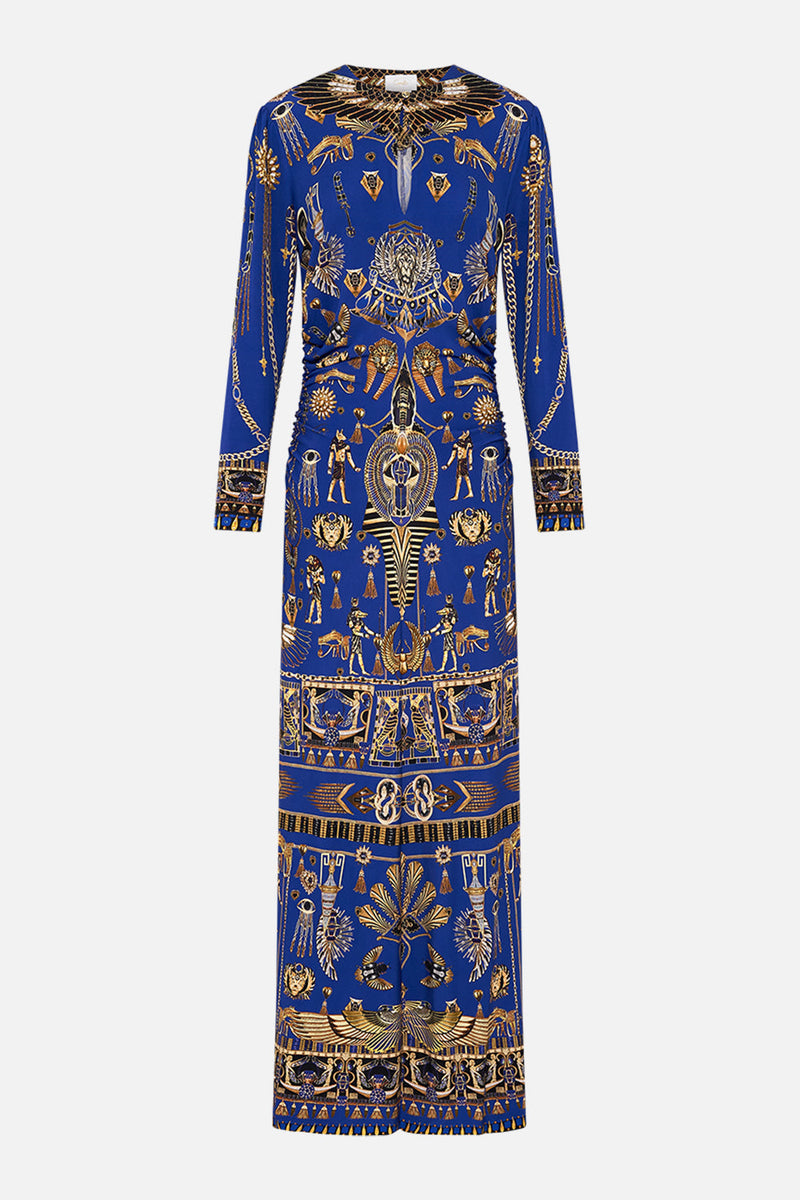 SLEEVELESS DRAPED T BACK LONG DRESS MY FAIR PHARAOH