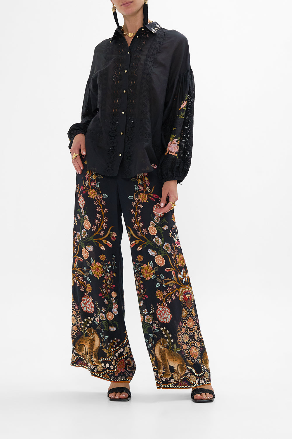 CAMILLA Straight Leg Relaxed Trouser Loom to Tomb print