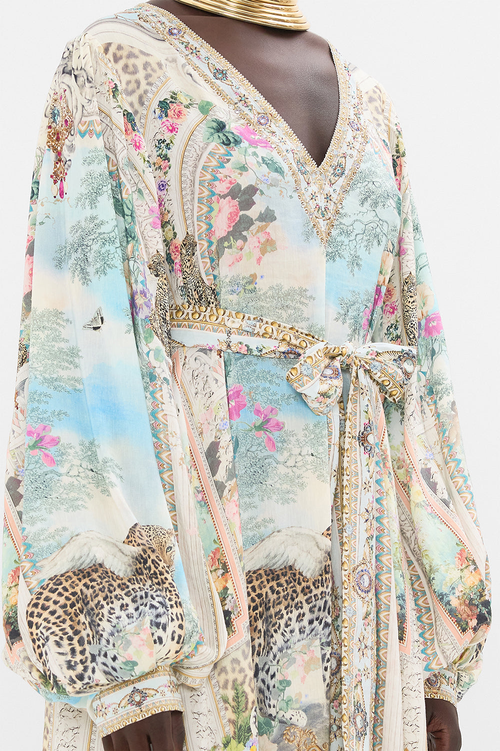 CAMILLA Blouson Sleeve Trapeze Dress in We Always Have Alexandria Print.