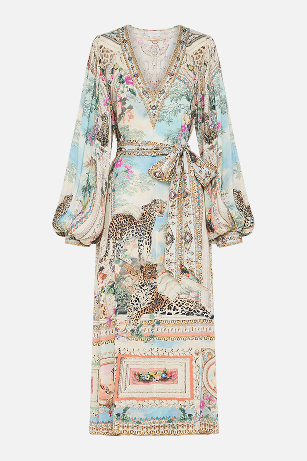 CAMILLA Blouson Sleeve Trapeze Dress in We Always Have Alexandria Print.