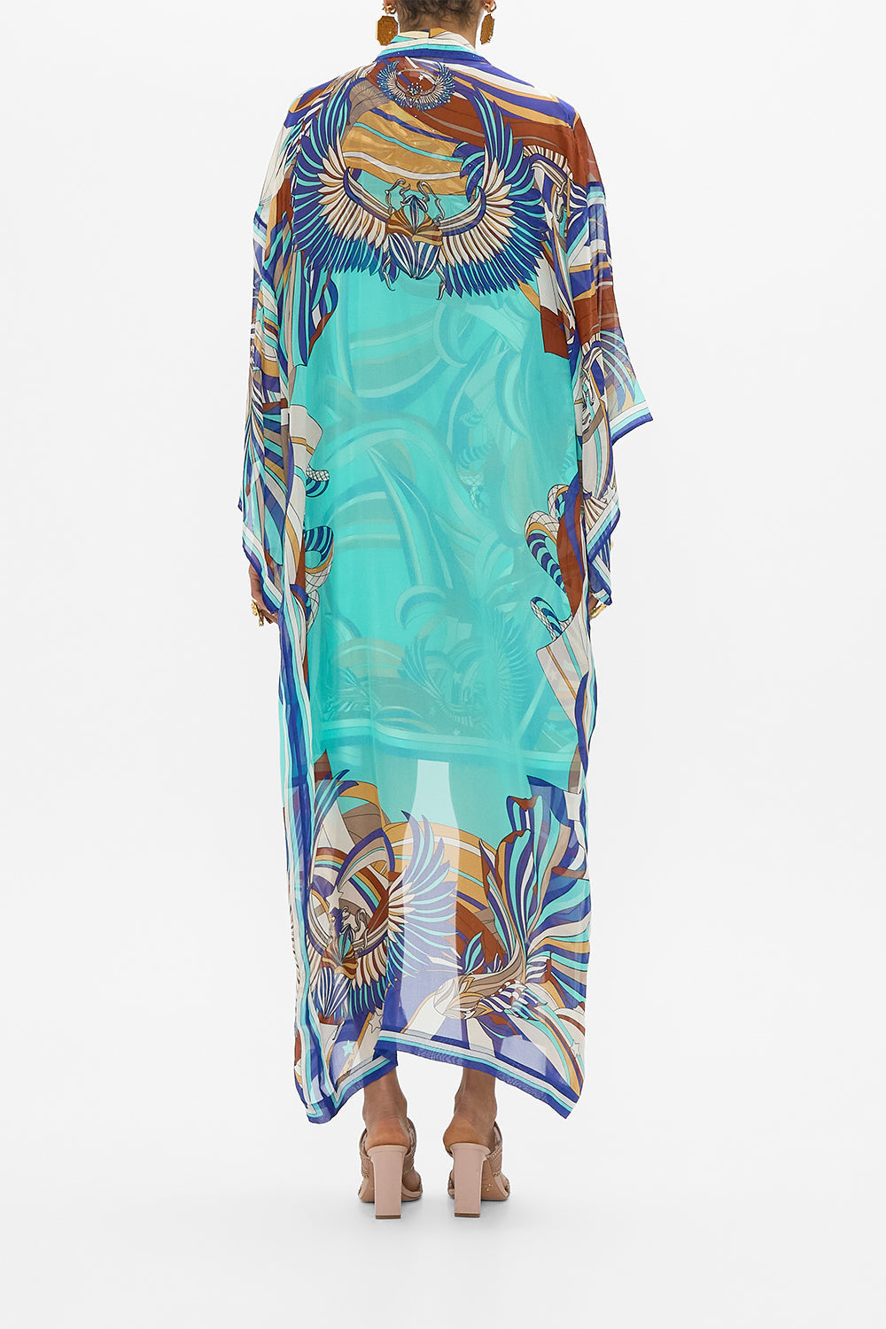 CAMILLA Kimono Layer With Collar in Oasis Oracle print.