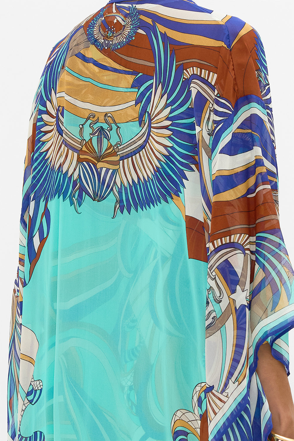 CAMILLA Kimono Layer With Collar in Oasis Oracle print.