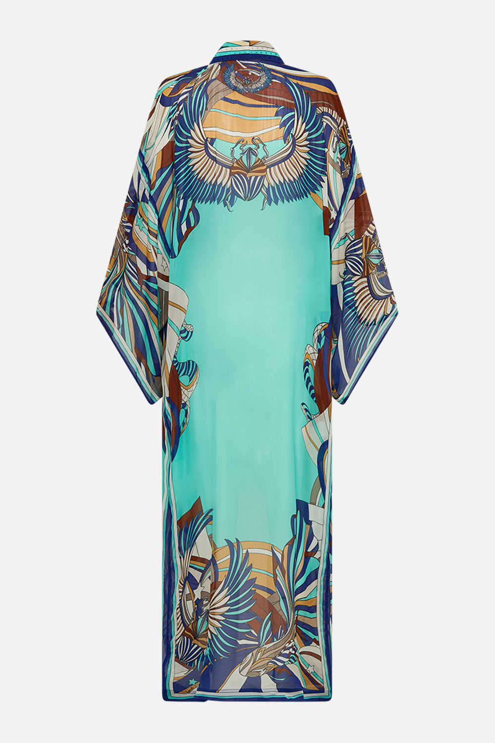 CAMILLA Kimono Layer With Collar in Oasis Oracle print.