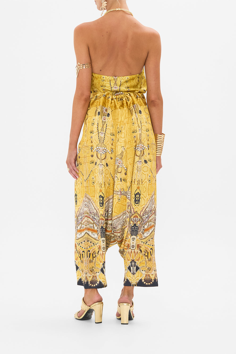 CAMILLA Gold Harem Pants in Valley of the Kings Print