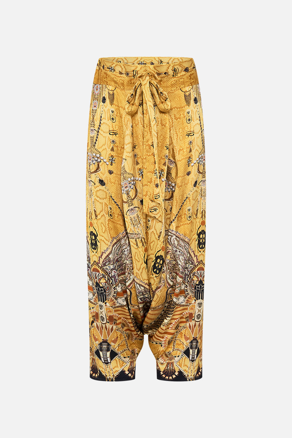 CAMILLA Gold Harem Pants in Valley of the Kings Print