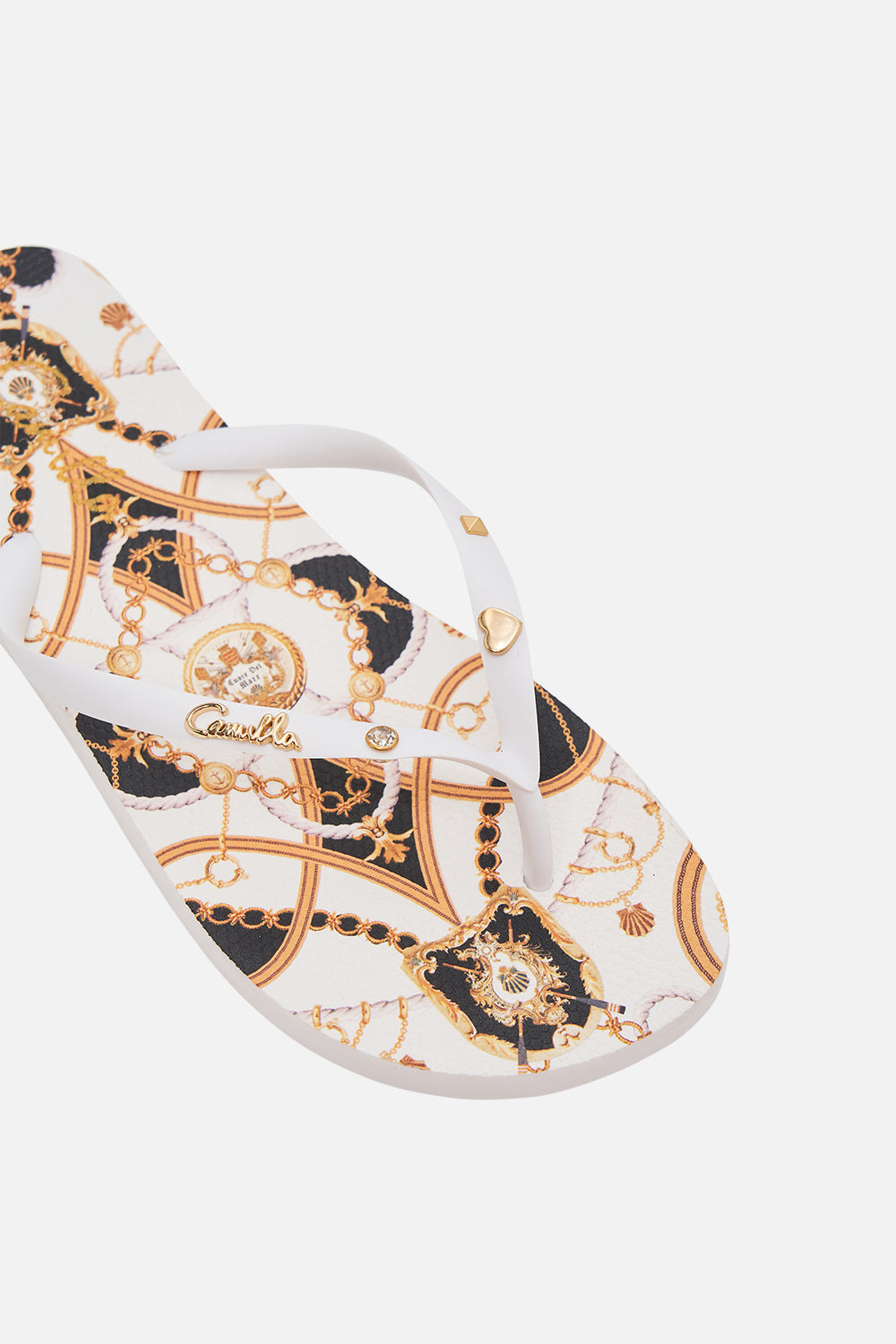 CAMILLA beach thongs in Sea Charm print