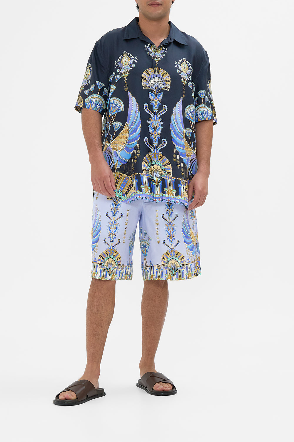 Hotel Franks By CAMILLA Oversized Button Through SS Shirt in Under Scarab Skies print.