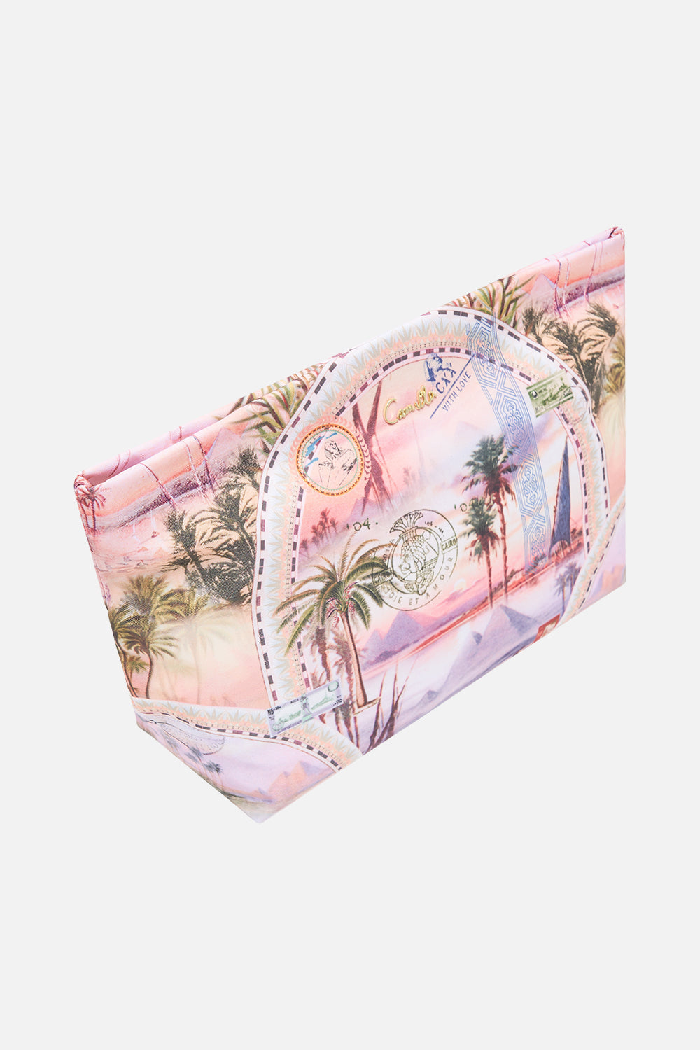 CAMILLA large makeup clutch in Milla's Got Mail print.