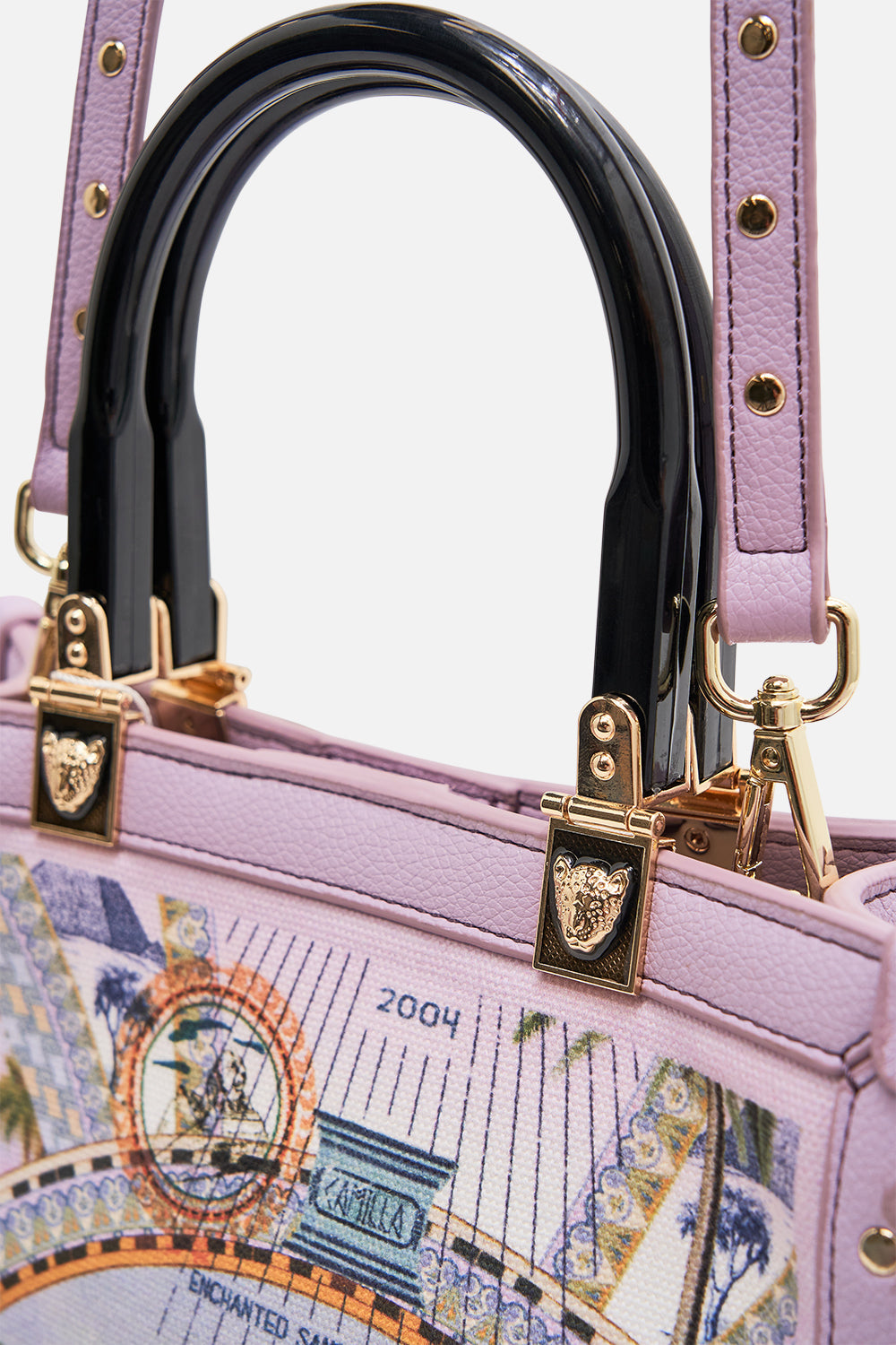 CAMILLA north south tote with smooth handle in Call Me in Cairo print