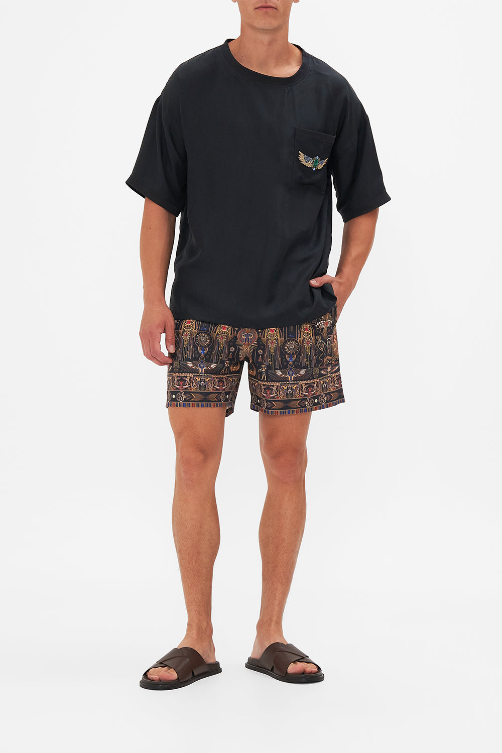 CAMILLA woven t shirt in Cartouche Kingdom print.