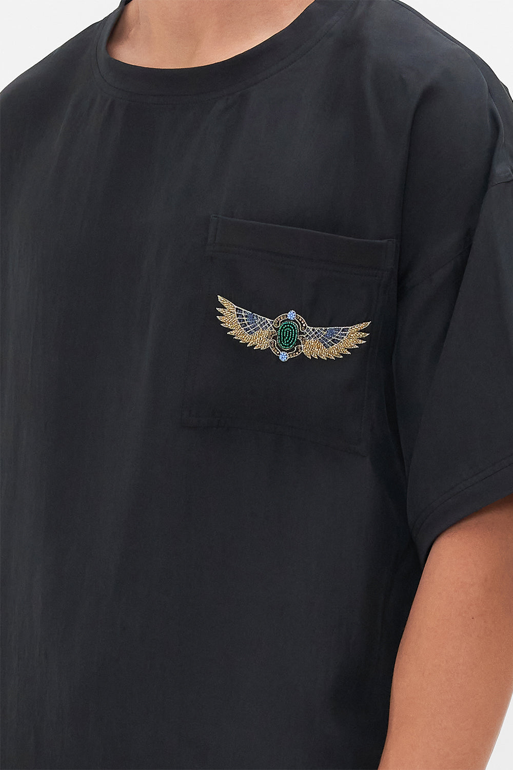 CAMILLA woven t shirt in Cartouche Kingdom print.