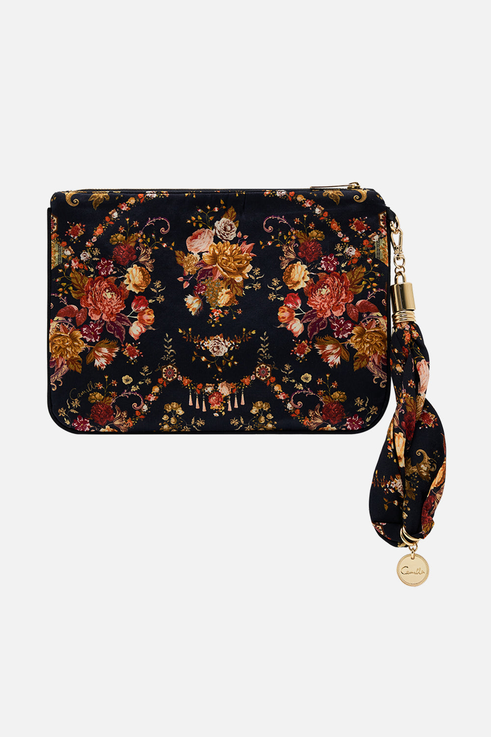 CAMILLA Floral Scarf Clutch in Stitched in Time print