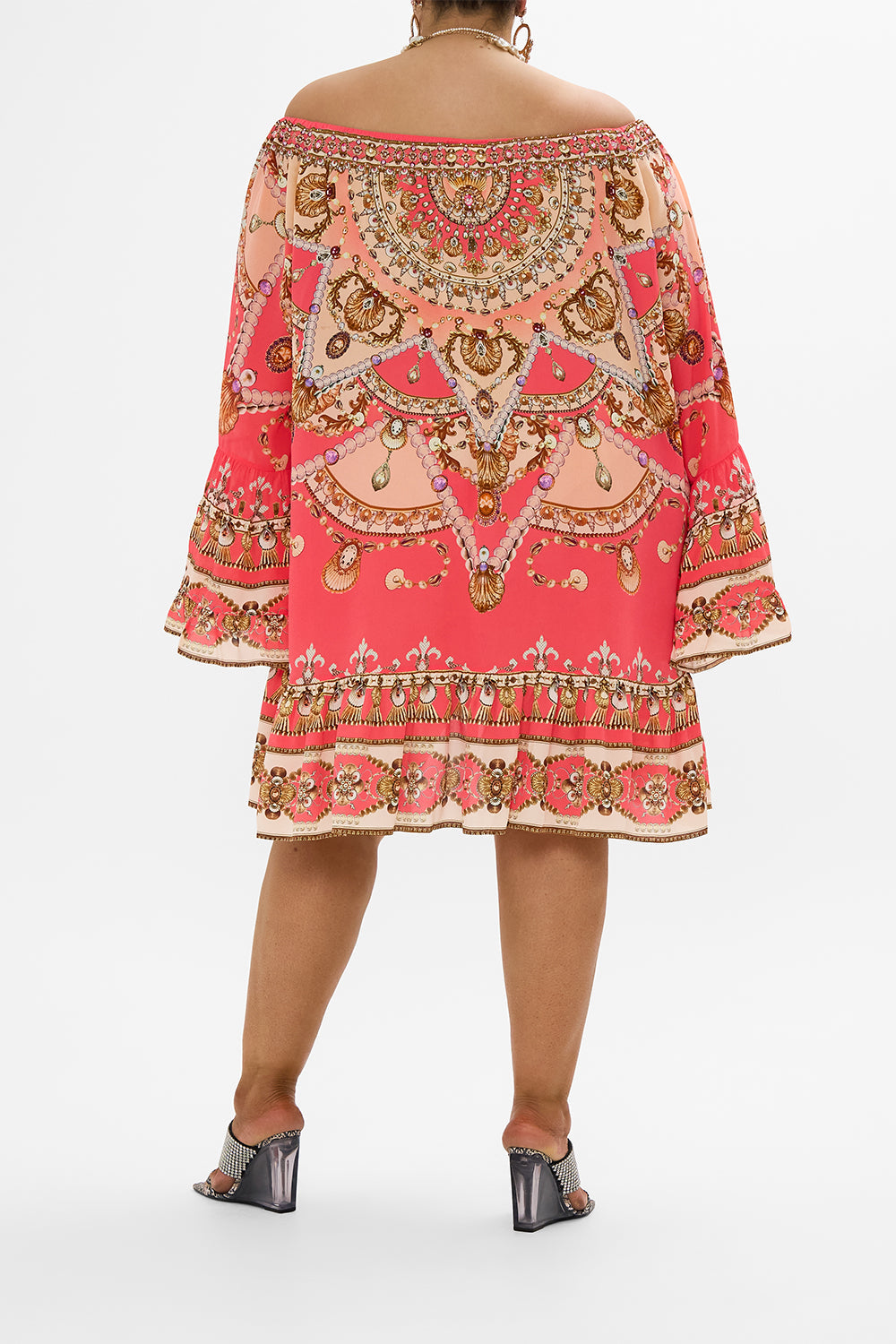 CAMILLA floral silk shrug in Stitched in Time print.