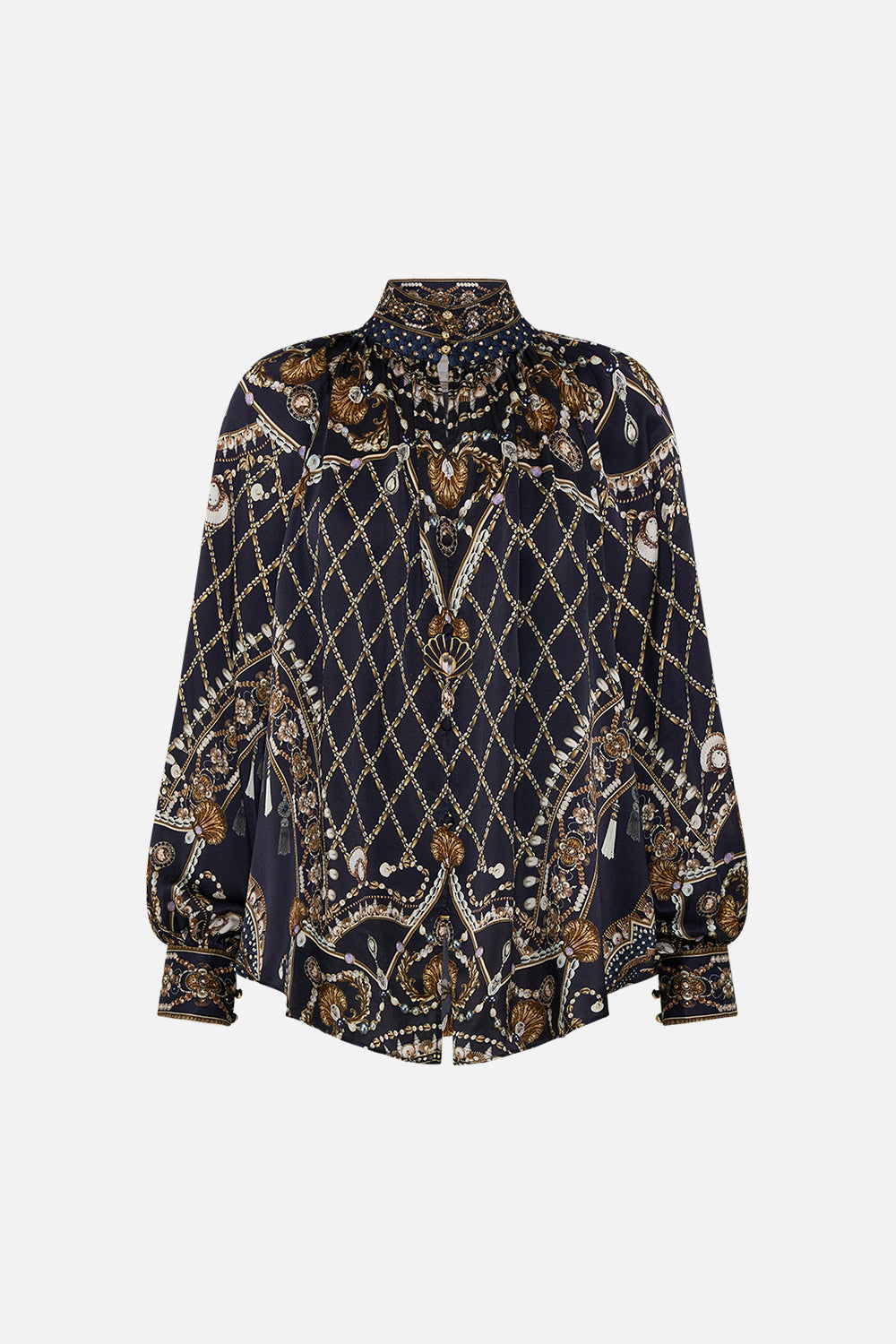 CAMILLA Black Raglan Button Up Shirt in Dance with the Duke