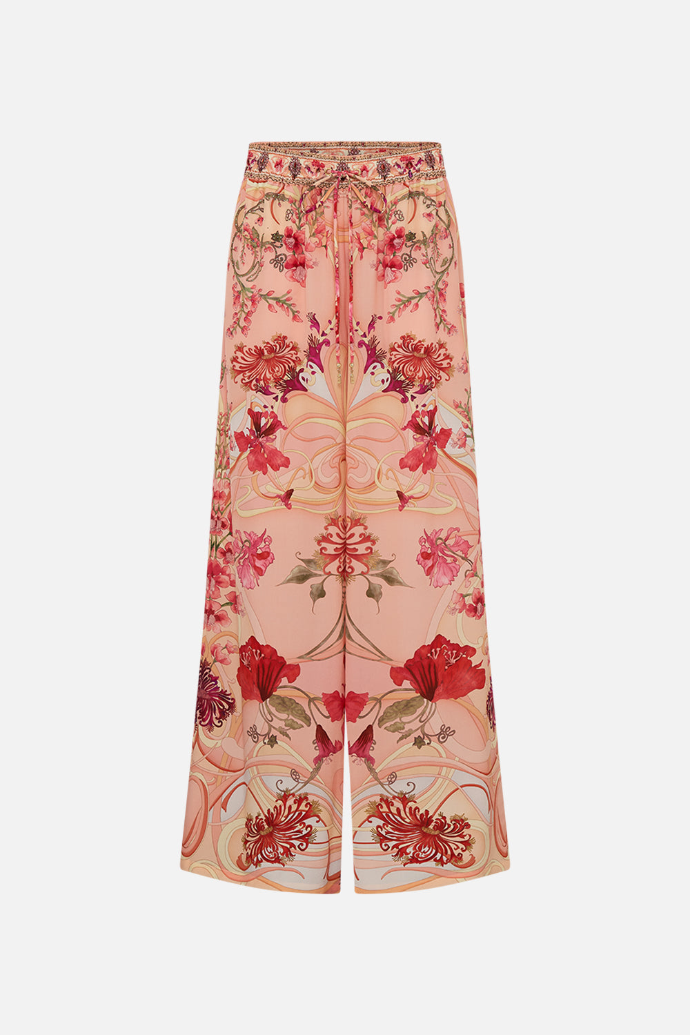 CAMILLA floral Straight Leg Pant in Blossoms and Brushstrokes