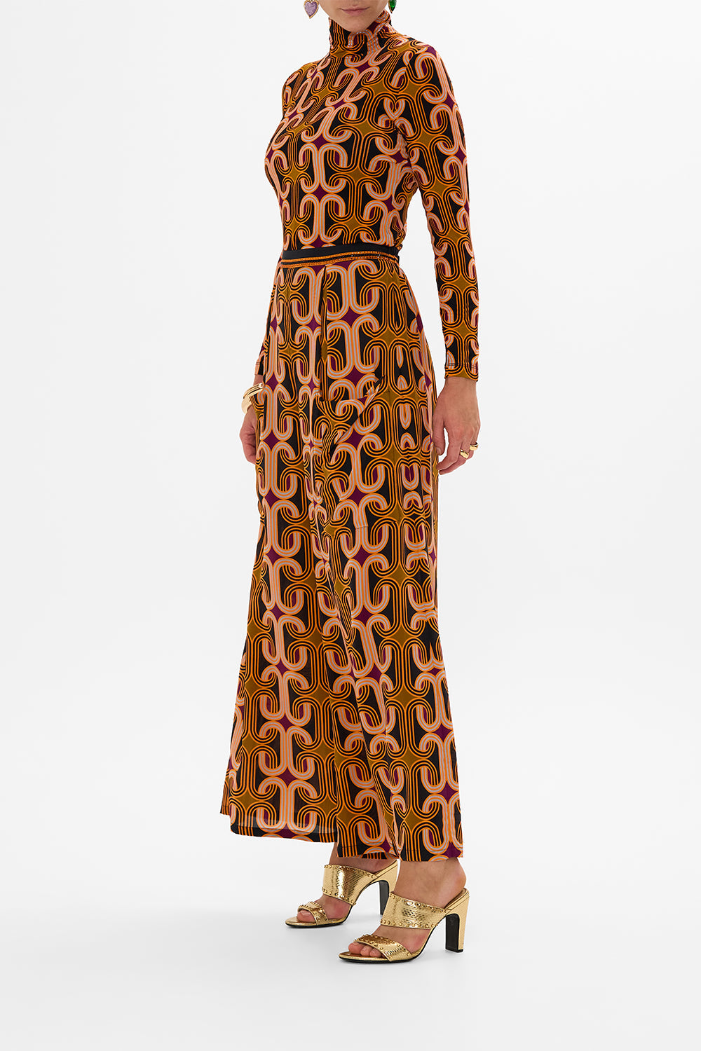 CAMILLA multi jersey turtleneck in One Night In De Wallen print.