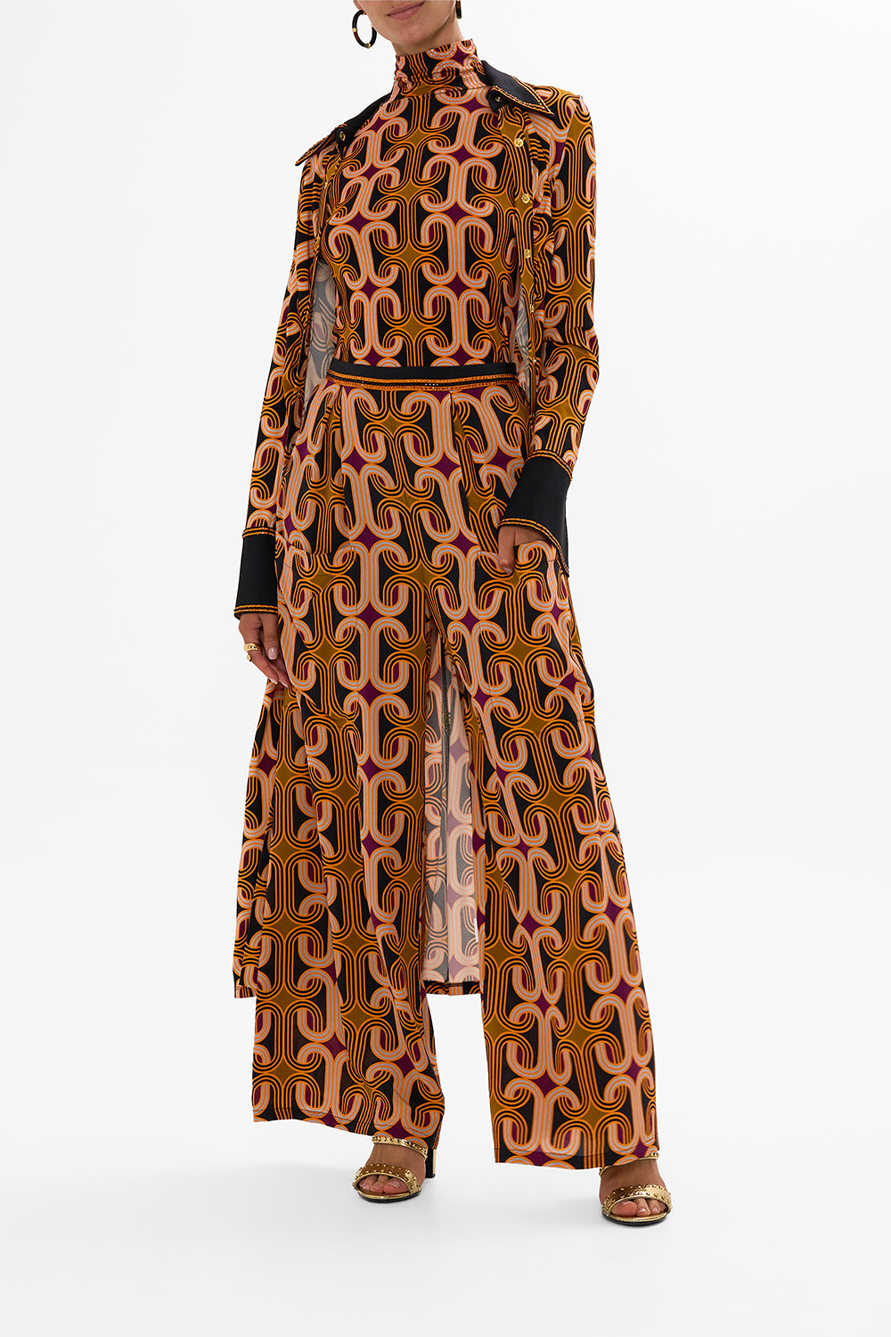 CAMILLA multi jersey turtleneck in One Night In De Wallen print.